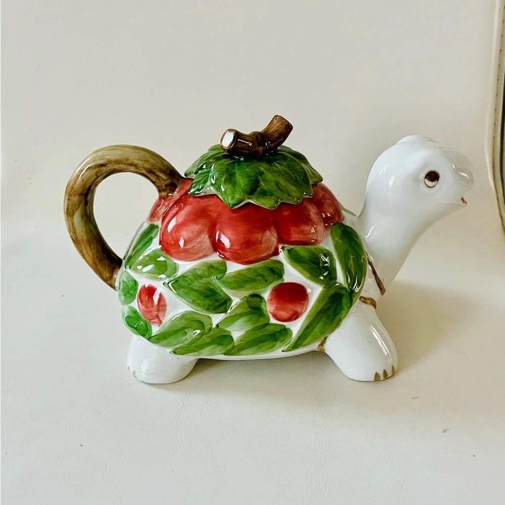 Turtle shaped ceramic Andrea By Sadek tea pot
